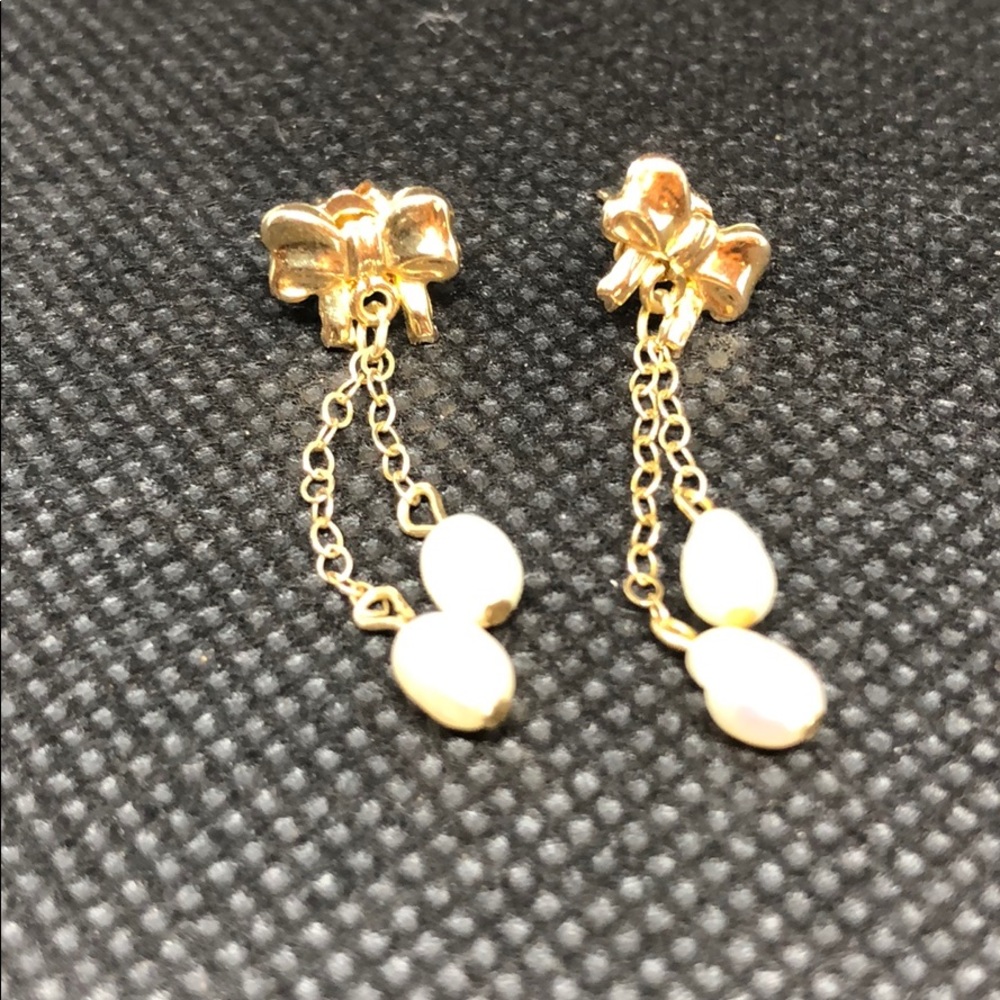 14k tie earrings